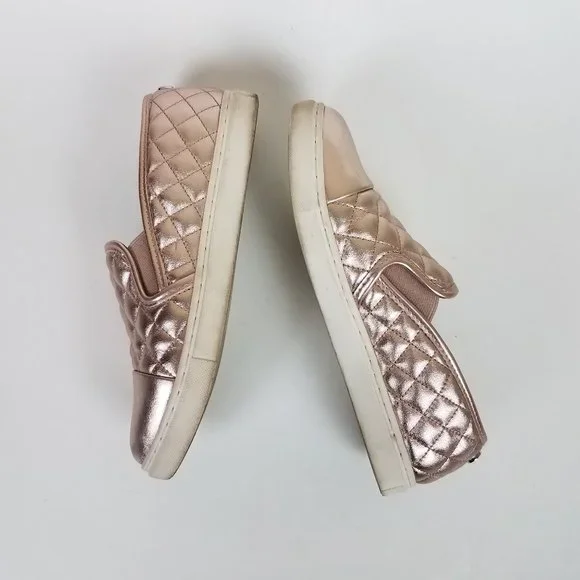 Steve Madden Zaander Pink Rose Gold Shiny Faux Leather Slip On Loafers - Picture 15 of 16